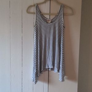 Navy white stripe ribbed tank top